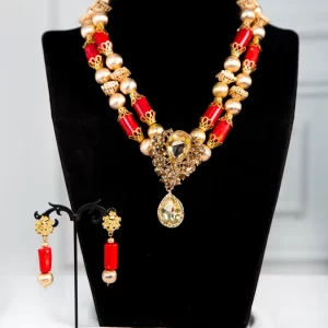 Adaego Red Coral Jewelry Set