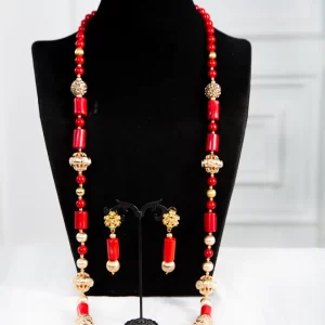 Toyosi Pepper red coral medley necklace