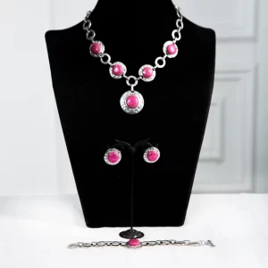 Pink Modupe Costume Jewelry Set