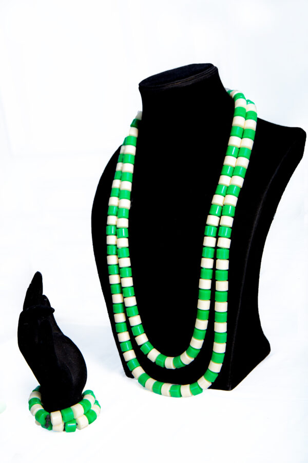 GREEN AND WHITE FAUX CORAL