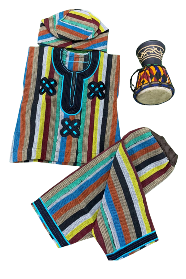 Multi colored aso oke for boys