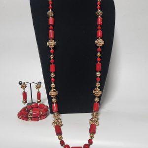 Toyosi Pepper red coral medley necklace