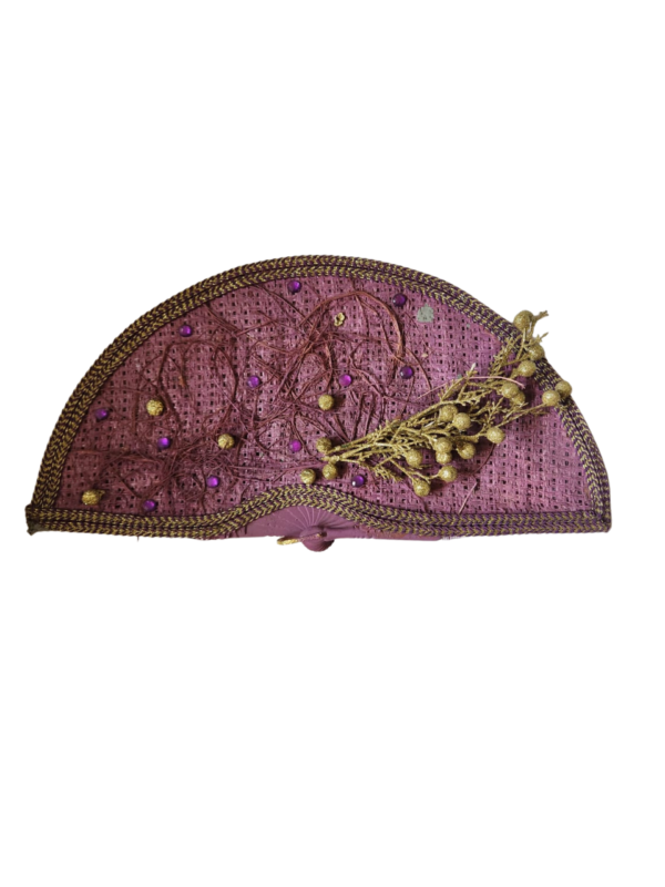Purple bridal hand fan