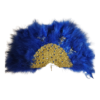Blue feathered bridal fan