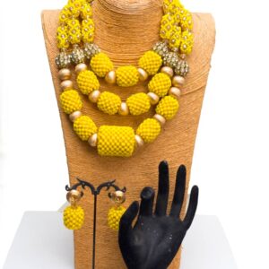 Adaugo yellow beaded set