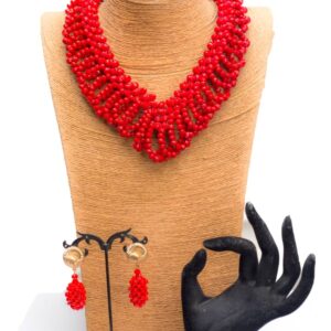 Bibanke V-neck red bead