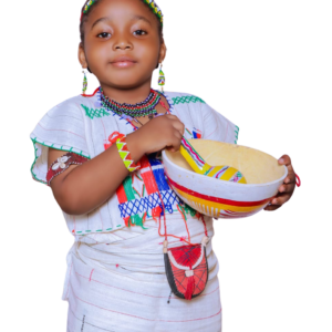 Fatimah, Fulani girl combo costume.