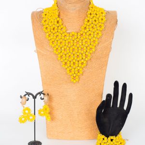 Oyinlola Bright yellow multi-layered bead