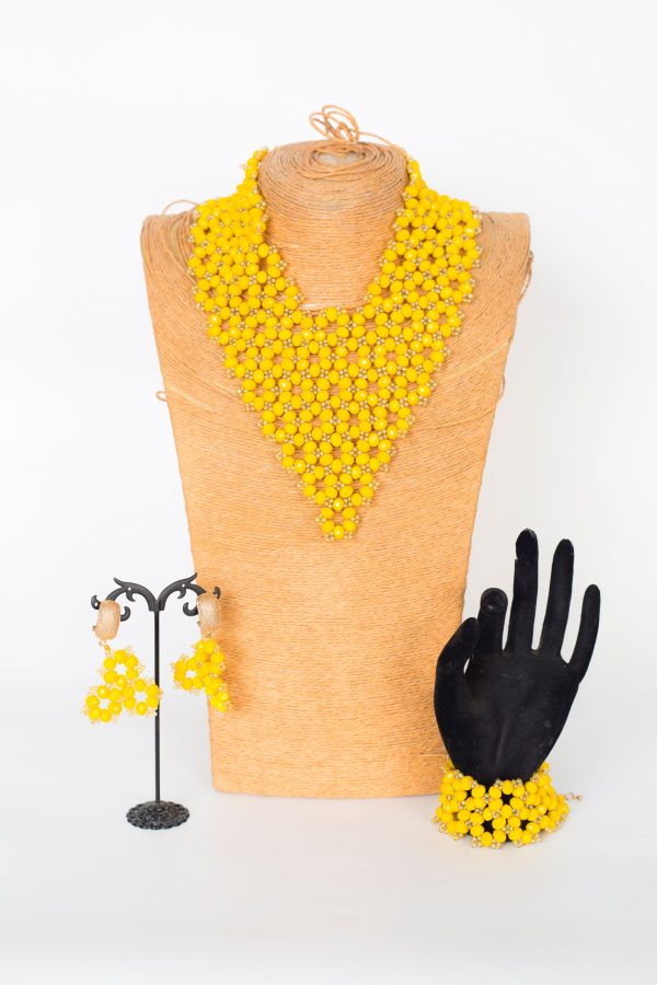 Oyinlola Bright yellow multi-layered bead