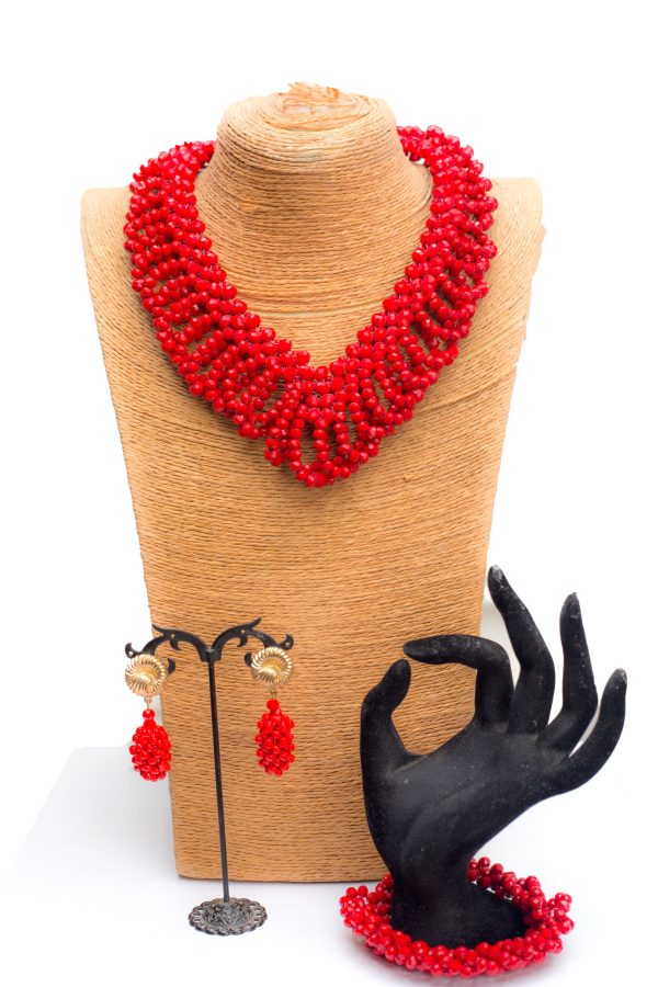 Omowumi red multi-layered bead