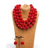 Aderonke Tomato red multi-layered bead