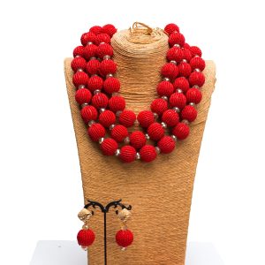Aderonke Tomato red multi-layered bead