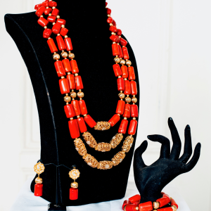 Red coral beads for parties
