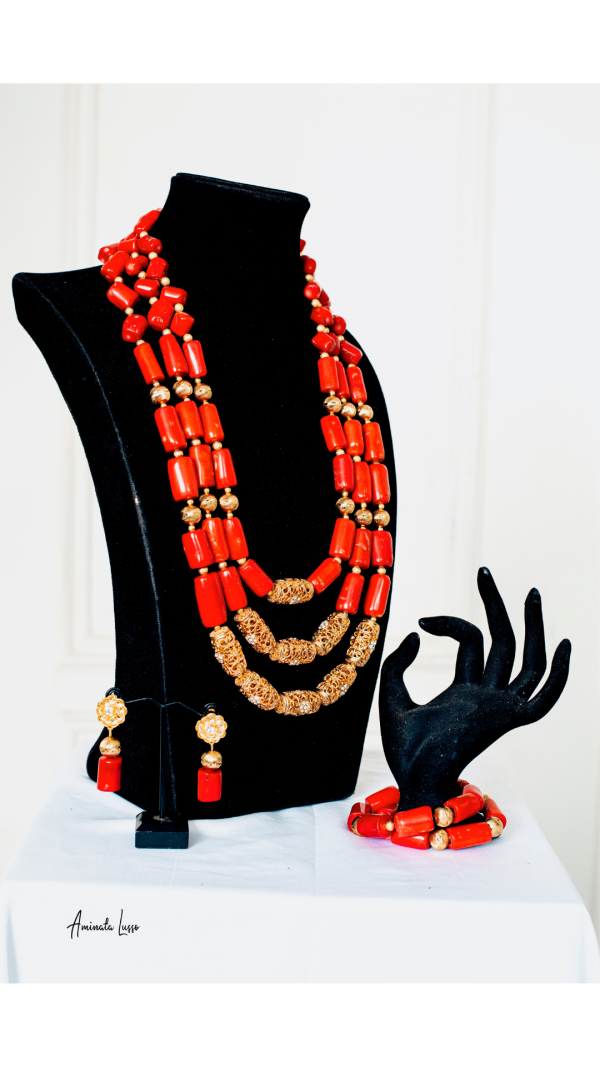 Red coral beads for parties